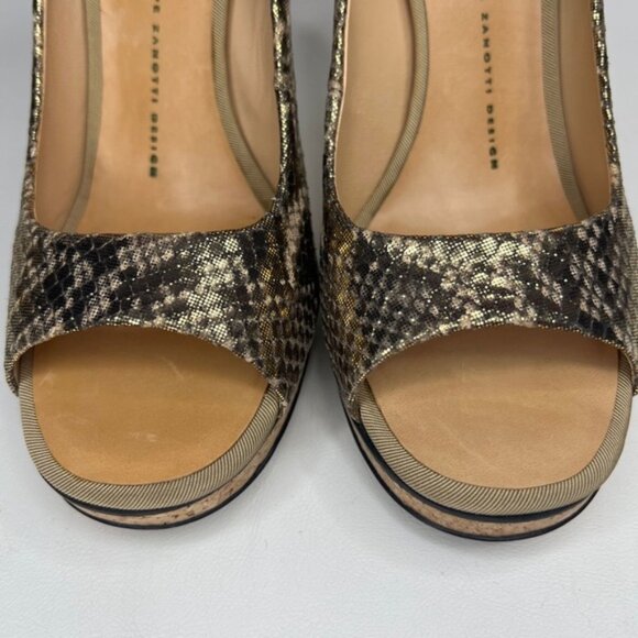 GIUSEPPE‎ ZANOTTI DESIGN Made in Italy 🇮🇹 GENUINE LEATHER Snakeskin Heels 38.5 - Picture 7 of 16